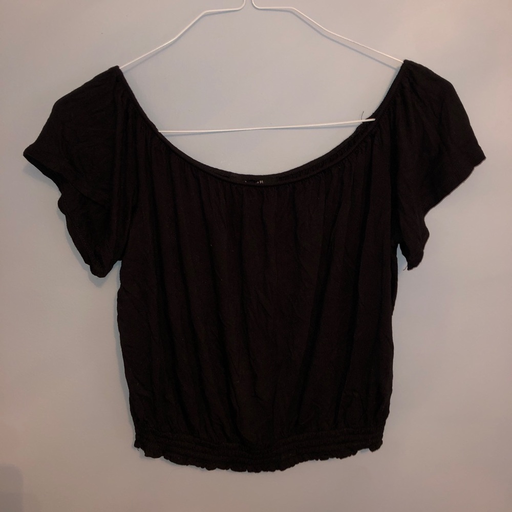 Black off the shoulder top